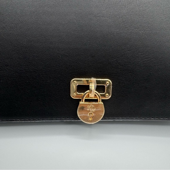 Lauren Ralph Lauren Black Shoulder Bag with Gold Accent | New with Tags - Picture 11 of 13